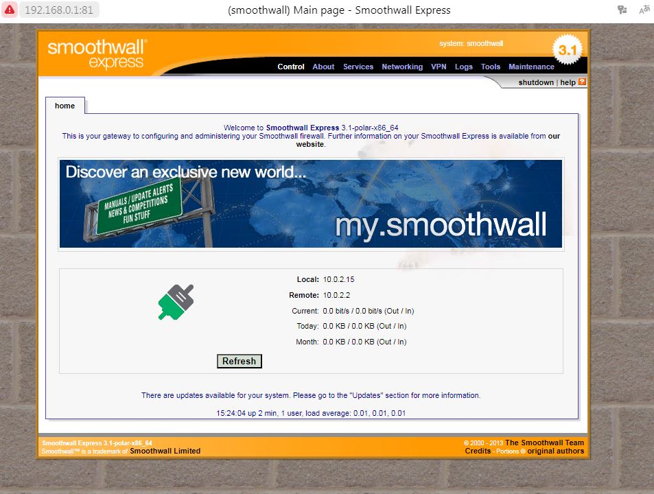 Веб-интерфейс smootwall express